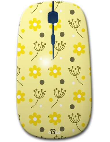Yellow Floral - Designer Bluetooth Wireless Mouse