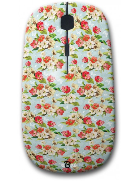 Lovely Blues Floral - Designer Bluetooth Wireless Mouse