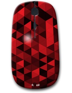 Geometric Red - Designer Bluetooth Wireless Mouse